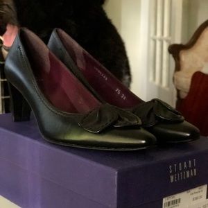 7.5 Narrow Stuart Weitzman Black Nappa Triplets